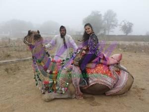 Sheena Chohan Feeling Christmassy on a camel ,in a desert