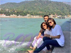 Shilpa Shetty, Shamita Shett and Raj Kundra in Rishikesh