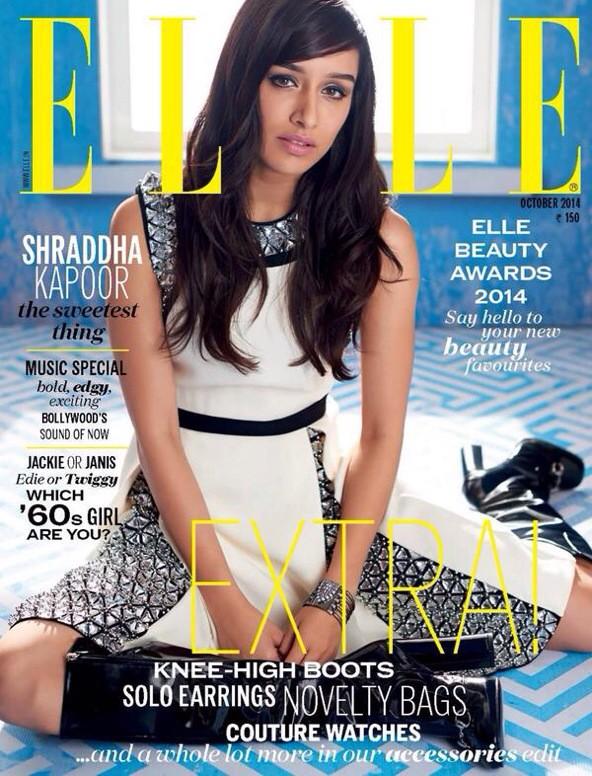 Shraddha Kapoor in ELLE Magazine Cover Page for October 2014 Volume