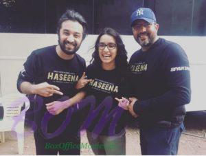 Shraddha Kapoor with Apoorva Lakhia and brother Siddhanth Kaoor while shooting for Haseena