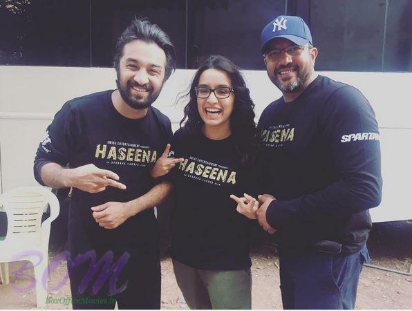 Shraddha Kapoor with Apoorva Lakhia and brother Siddhanth Kaoor while shooting for Haseena