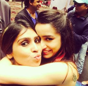 Shraddha Kapoor with Bosky Sheth on the sets of ABCD2