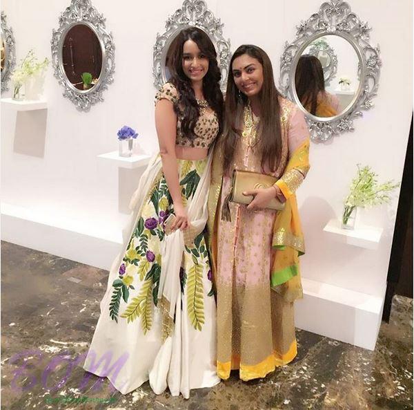 Shraddha Kapoor with friend Fazaa Shroff Garg during sangeet hrs in her friend wedding