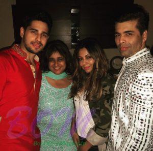 Siddharth Malhotra with Karan Johar and Gauri Khan