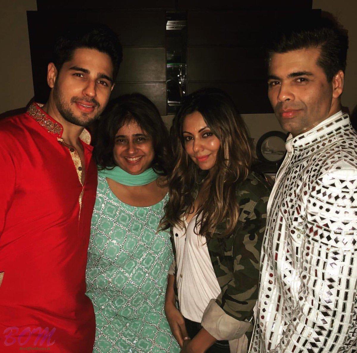 Siddharth Malhotra with Karan Johar and Gauri Khan