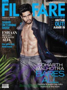 Sidharth Malhotra Cover Boy Sep 2016 for FILMFARE Magazine