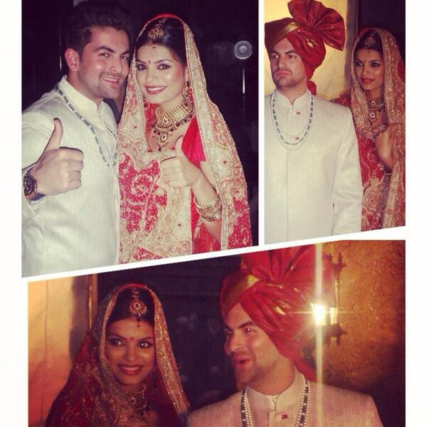 Sonali Raut with Neil Nitin Mukesh in a wedding outfit