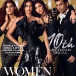 Sonam, Anushka with Karan and Twinkle for Vogue Oct 2017 cover page