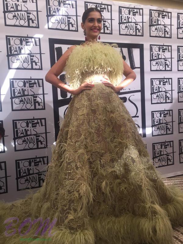 Sonam Kapoor in a desing dress at Cannes 2015