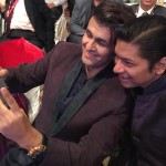 Sonu Nigam clicking a selfie with Shaan