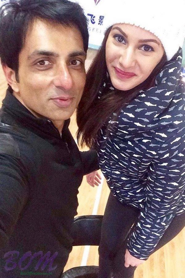 Sonu Sood & Amyra Dastur bond on the sets Kung Fu Yoga