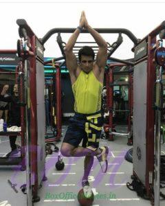 Sonu Sood one leg standing on a ball