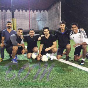Sooraj Pacholi with his soccer friends