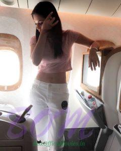 Sunny Leone in an airplane