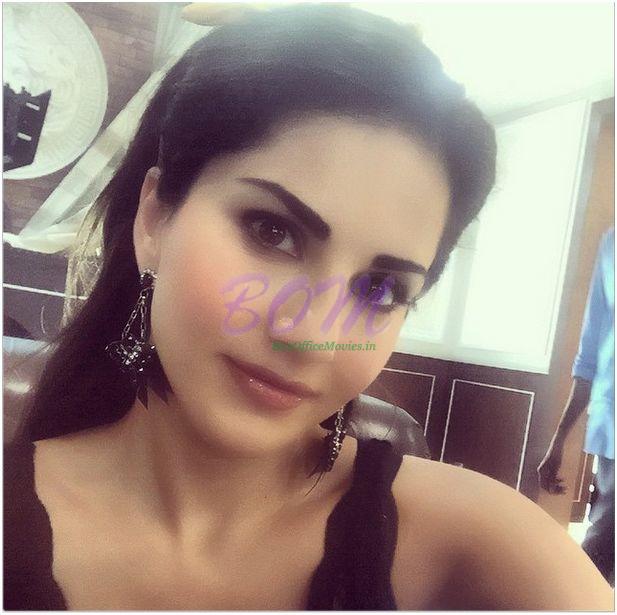 Sunny Leone while on the sets of Kuch Kuch Locha Hai