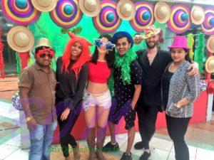 Sunny Leone with Hitendra, Tomas Moucka, Karishma Naidu, Prabaker and Astha
