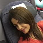 Surveen Chawla selfie while enroute Toronto