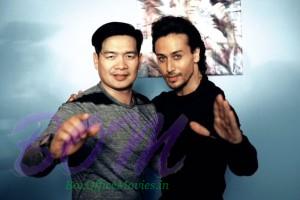 TIGER SHROFF with action master Kecha on the sets of Baaghi