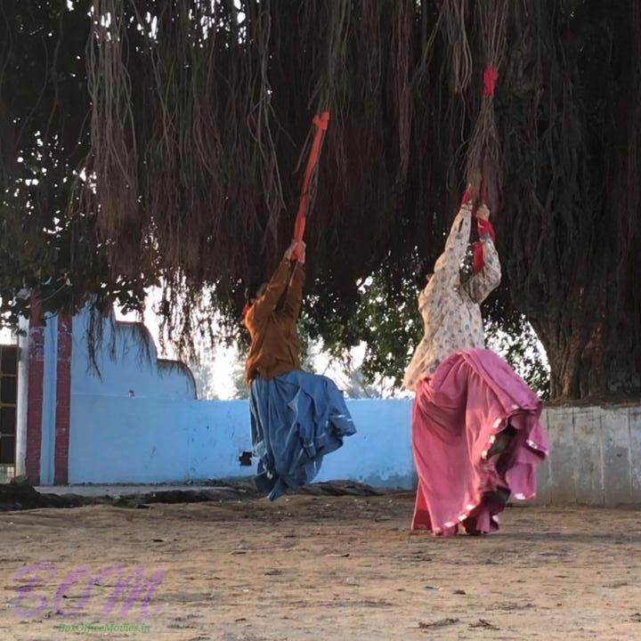 Taapsee Pannu and Bhumi Pednekar in a scene of Sand Ki Aankh