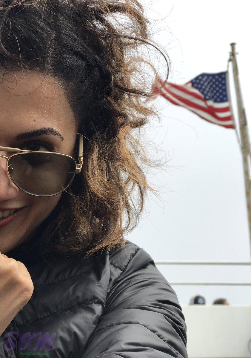 Taapsee Pannu selfie with American flag