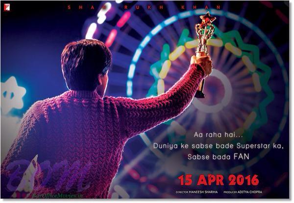 Teaser poster of Yash Raj's movie Fan starring Shahrukh in double roles