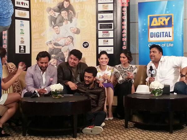 This is how they been together when The Media interviews the energetic Humshakals team who are at their hilarious best