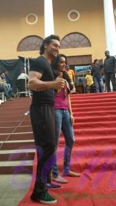 Tiger Shroff and Shraddha Kapoor on the set of Baghi movie