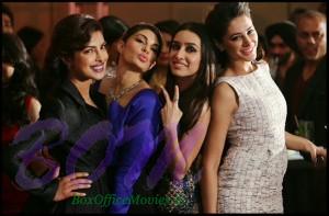 Together awesome bollywood beauties Priyanka Chopra, Jacqueline Fernandez, Shraddha Kapoor and Nargis Fakhri