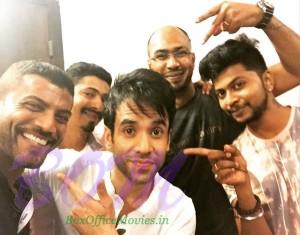 Tusshar ‏Kapoor with his crew members on 12 Apr2016