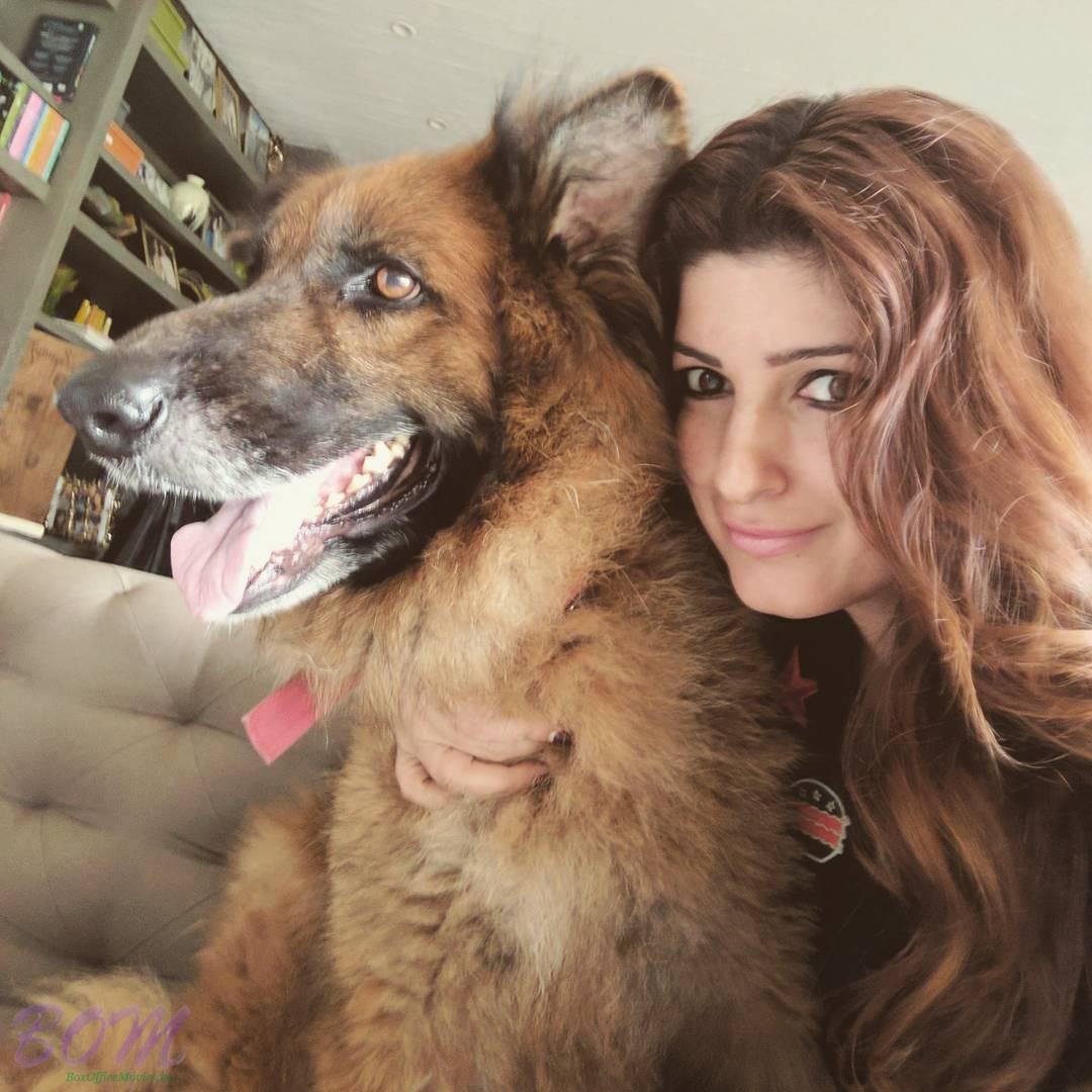 Twinkle Khanna selfie with dog Cleo