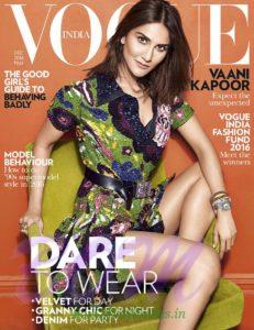 Vaani Kapoor cover girl for Vogue India Dec 2016 issue