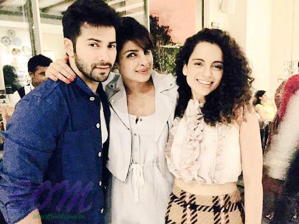 Varun Dhawan, Priyanka Chopra and Kangana Ranut picture together