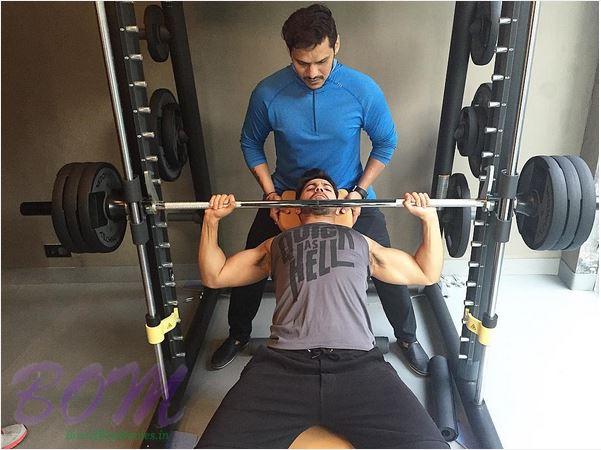 Varun Dhawan during a training session for Judwaa 2 movie