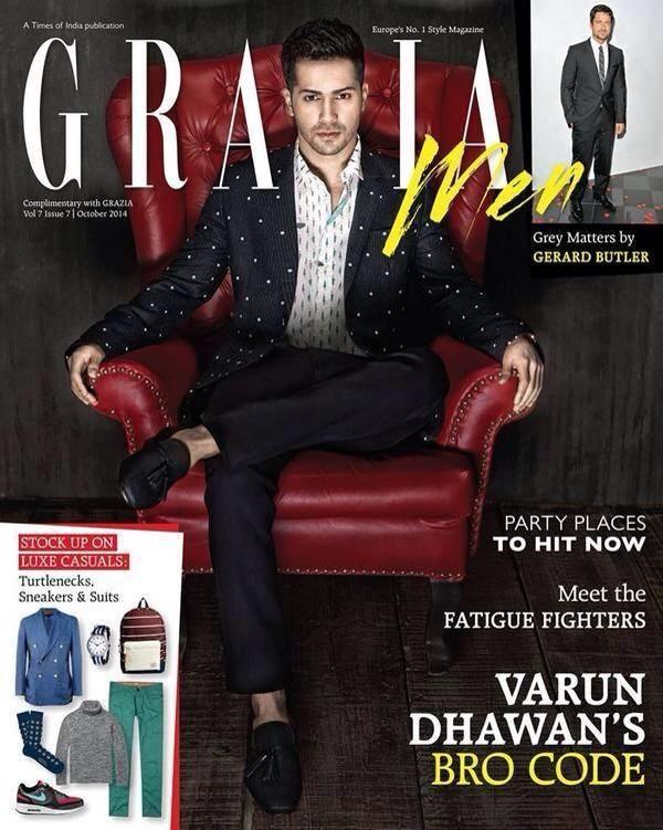 Varun  Dhawan on Grazia Magazine cover page October 2014 Volume