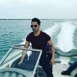 Varun Dhawan shooting a boat scene for his upcoming film Dishoom