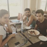 Dishoom team lunch in Abu Dhabi - Varun Dhawan with Nargis Fakhri and Saqib Saleem