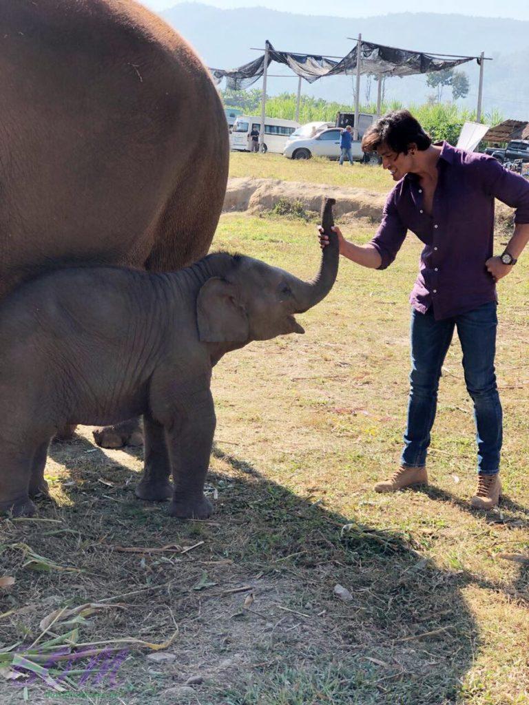 Vidyut Jammwal‏ with his adorable buddy from the sets of Junglee