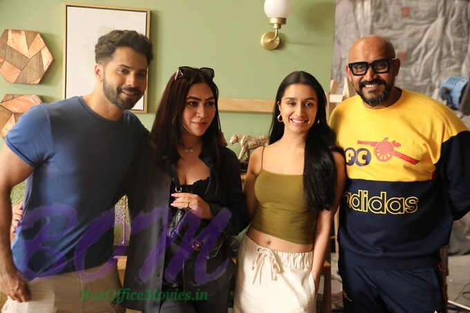 Varun Dhawan and Shraddha Kapoor with Vanessa Waia for an ad film