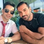 A latest pic of Varun and John from the sets of Dishoom