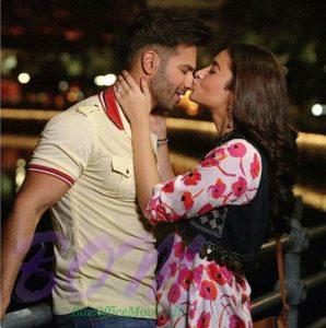 Scene of Alia Bhatt kissing Varun Dhawan in Badrinath Ki Dulhania movie