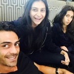 Actor Arjun Rampal snapped with daughters Mahika and Myra