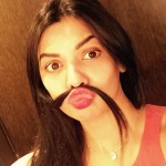 Actress Sara Loren moustache selfie