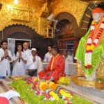 Actress Shilpa Shetty & Raj Kundra during their visit to Shirdi Sai Baba