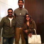 Ajay Devgn and Kajol with famous basketball player Satnam Singh Bhamara