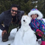 Ajay Devgn snow man pic from a shoot break of Shivaay