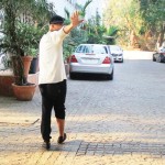 Akshay Kumar at his residence compound