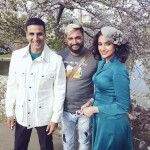 Akshay Kumar with Ileana D'cruz on the sets of Rustom in London