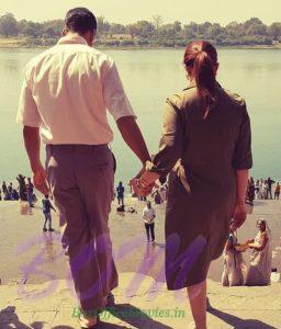 Akshay Kumar with Twinkle Khanna during the first day shooting of PADMAN