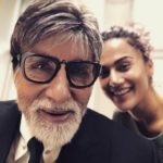 Amitabh Bachchan and Taapsee Pannu selfie while shooting for Badla movie