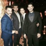 Arjun Kapoor with uncle Sanjay Kapoor and friend Varun Dhawan on Christmas 2016